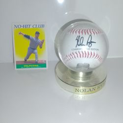 Nolan Ryan Commemorative Edition Baseball NIP by Avon and Card