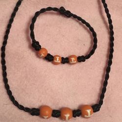 NWOT Tennessee Volunteers Necklace & Bracelet Jewelry Set 
