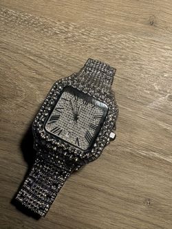 moissanite cartier iced out watch