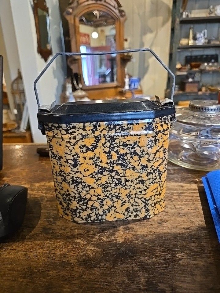 Antique French Graniteware Lunch Pail