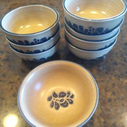 Vintage Pfaltzgraff Folk Art Fruit Bowls Set of 8