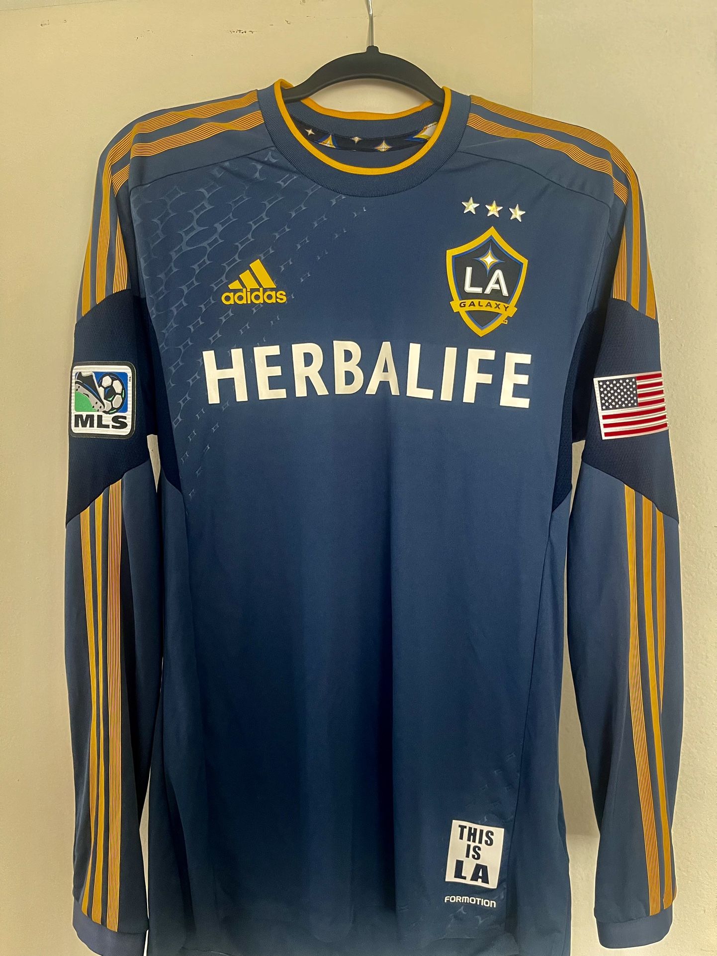 LA Galaxy 13-14 Authentic Away L/S Jersey BNWT