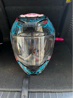 ICON Motorcycle Helmet – Medium – Custom Graphic – DOT Approved