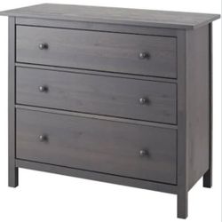 Gray Wooden Dresser 3 Drawers