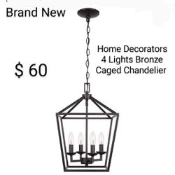 Brand New Home Decorators 4 Lights Bronze Caged Chandelier 
