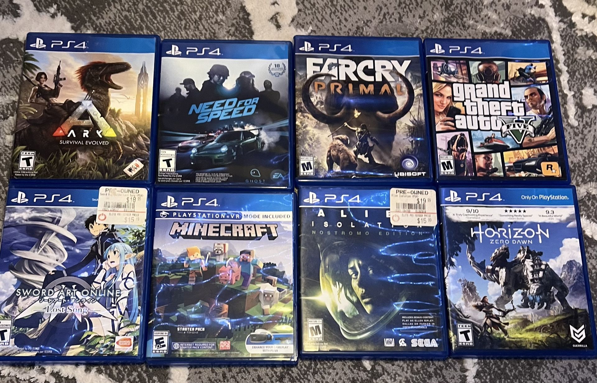 PS4 GAMES VERY CLEAN NEW CONDITION.