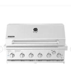 6-Burner Built-In Propane Gas Island Grill Head in Stainless Steel with Rear Burne