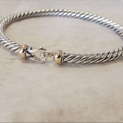 David Yurman Hook 14k And Silver Size large Authentic