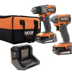 RIDGID 18V SubCompact Brushless 2-Tool Combo Kit with Drill/Driver, Impact Driver, (2) 2.0 Ah Batteries, Charger, and Tool Bag