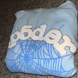 Baby Blue Spyder Hoodie Size Large