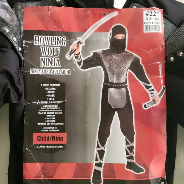 Howling Wolf Ninja Halloween Costume Size XL 1416 years old for Sale