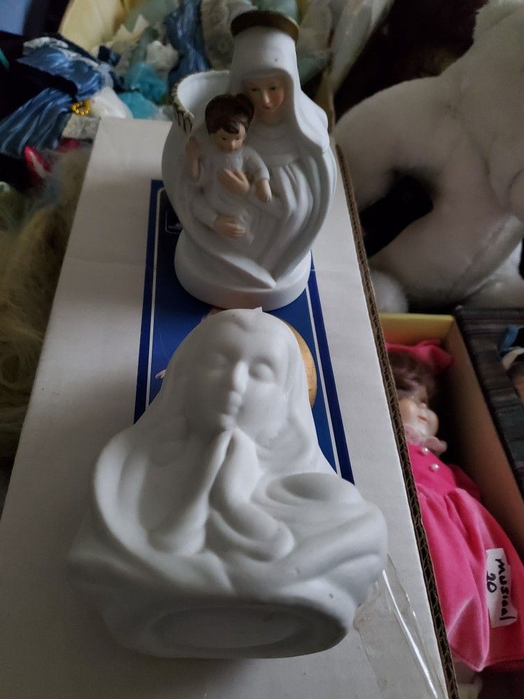 Ceramic Virgin Mary Candle Holder