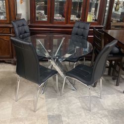 5 Pc Glass Top Dinette