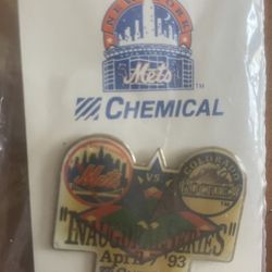 Two Mets pins by Chemical Bank