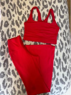 Red Flared Legging Set