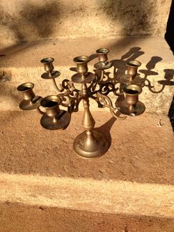 Brass Candelabra 7-Arm Candleholder