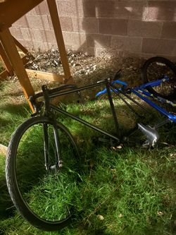 Black Road Bike Frame with Front Wheel