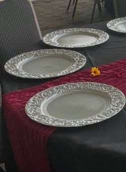 Silver charger plates