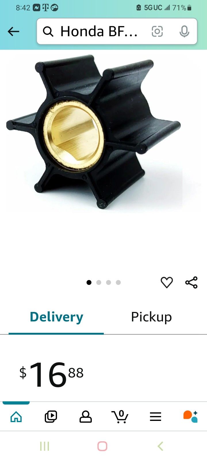 HONDA 9.9 and 15hp Replacement IMPELLER