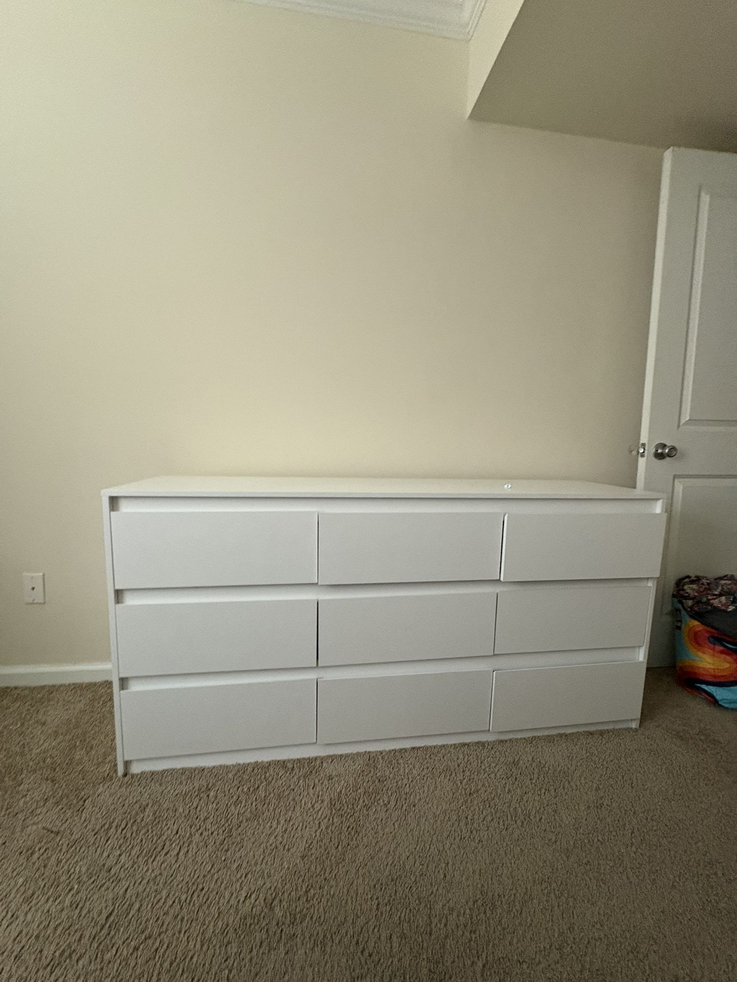 9 drawer white dresser