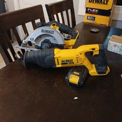 20 Volt Max Circular Saw And Saw Zae With Two  Batteries And Charger (2nd Battery And Charger Are Not In Picture But Will Be Included