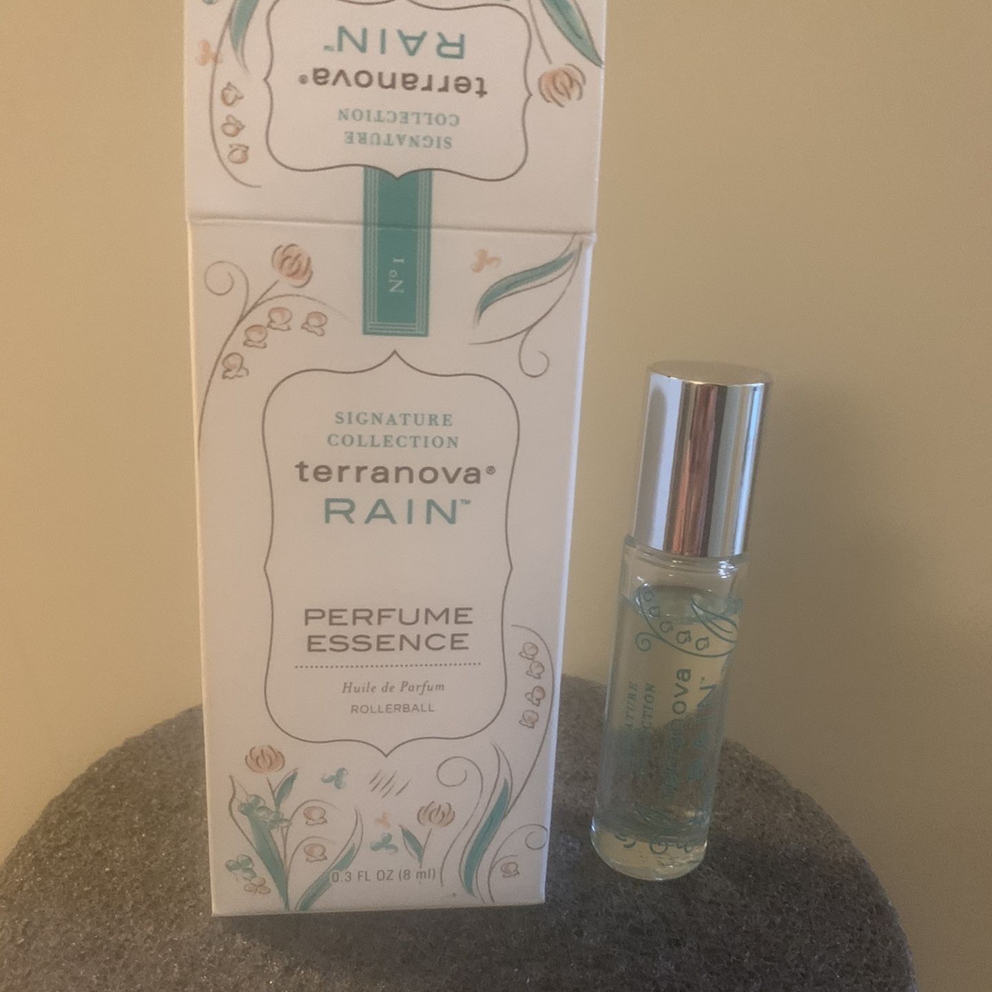 Terranova Perfume Essence With Rollerball Application .03 Fl Oz. Fragarance Is “Rain”