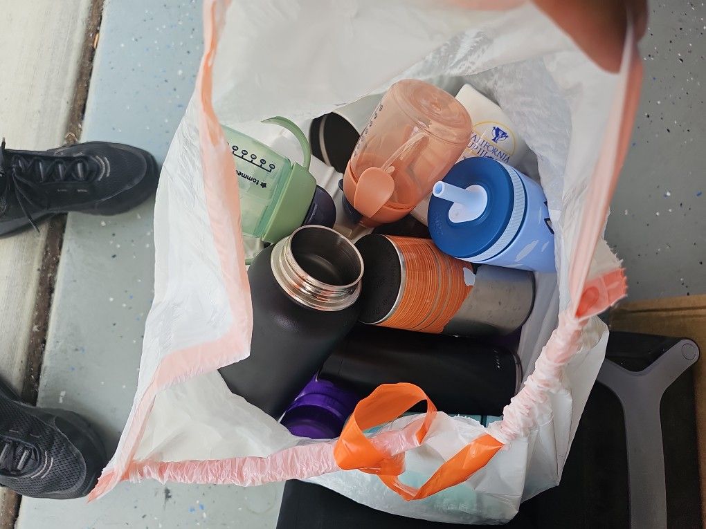 Bag Of Tumblers And Water Bottles
