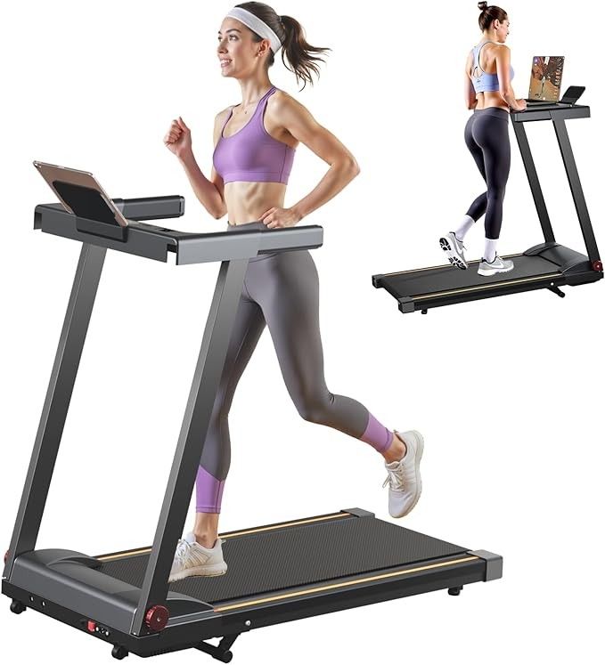 Treadmills for Home, 4-in-1 Foldable Treadmill with Incline, 300 LBS Capacity Running Treadmills for Home Small Spaces with Handles, 3.0 HP Folding Tr