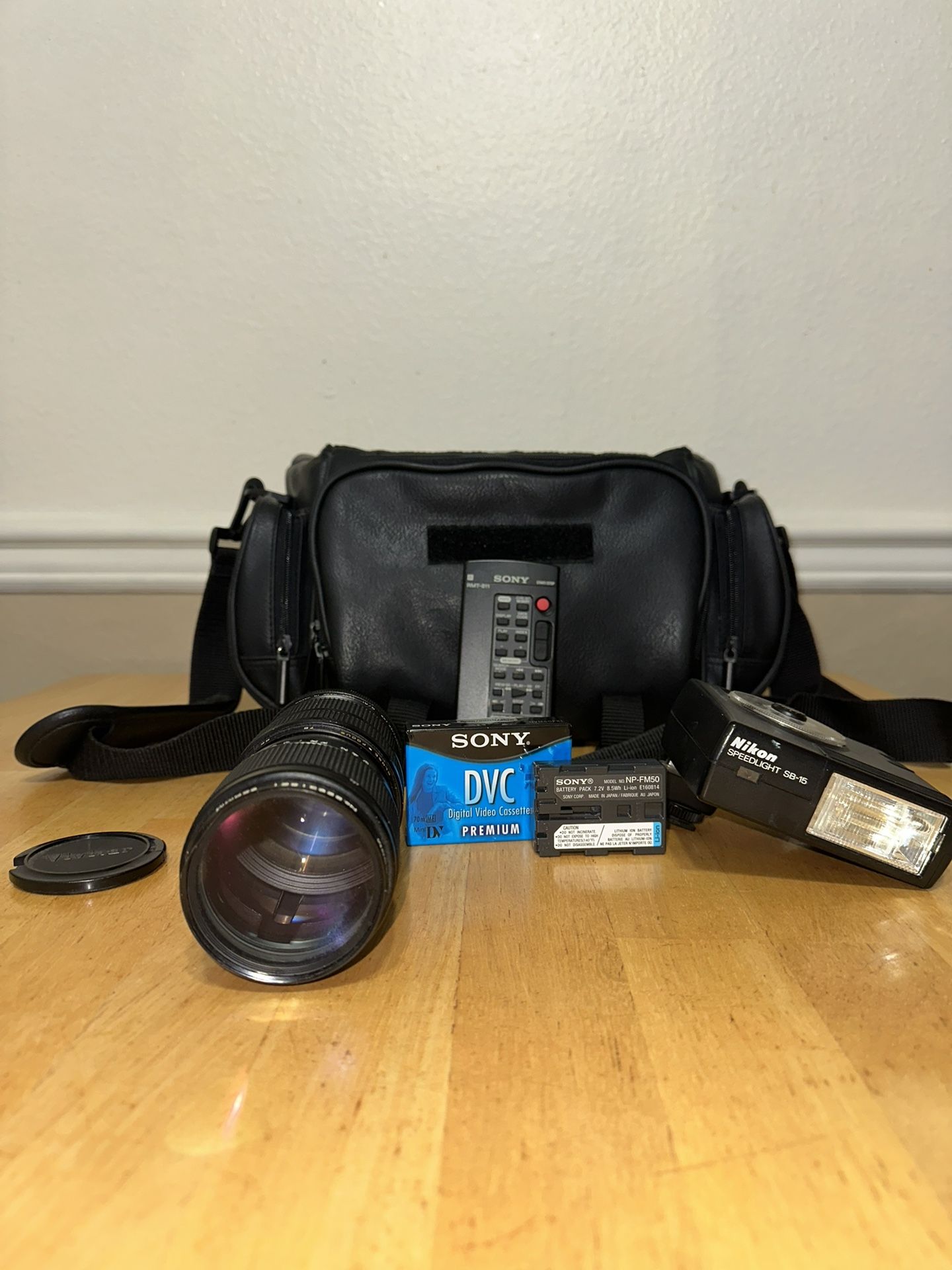 Vintage Sony Camera Bag Kit with Accessories