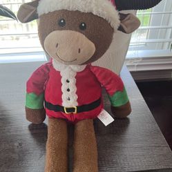 Spark Create Imagine Holiday Baby Santa Moose Plush Rattle Crinkle Ears Velvet