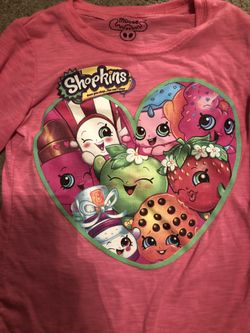 Brand new with tags girls large pink shopkins T-shirt