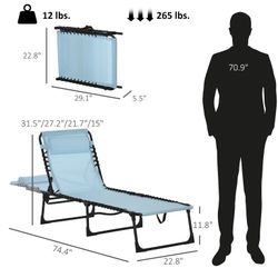 Outsunny Folding Chaise Lounge Chair – Like New