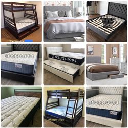 White Queen Wooden Bed With Mattress And Boxspring Included 