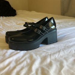 Mary Jane Platform Black Womens  Shoes Size 7 1/2