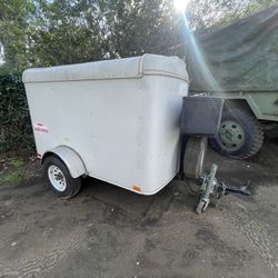 4x6 Enclosed Trailer, With Spare And Tool Box