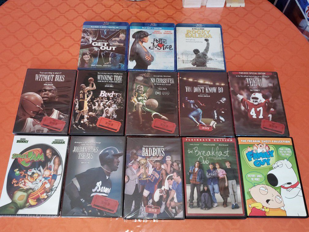 $35 (GREAT DEAL) Movie lot of 13 ESPN Poetic Justice and more