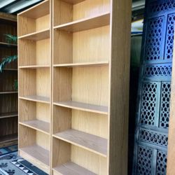 Twin Shelves, Bookshelves, Light Brown - 68H x 29W (each) x 10D 