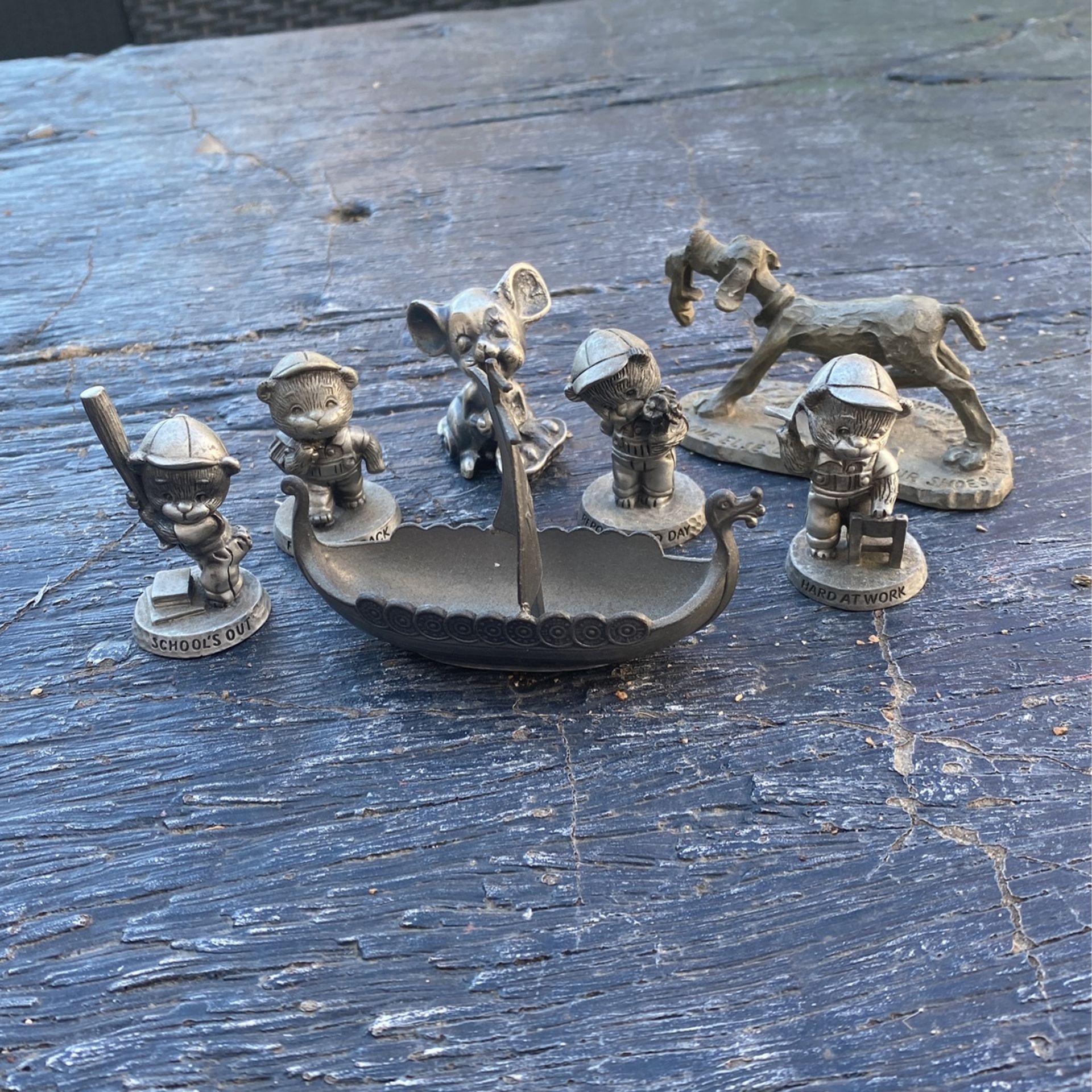 Vintage Pewter Figurines