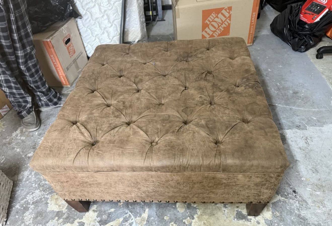Leather Ottoman