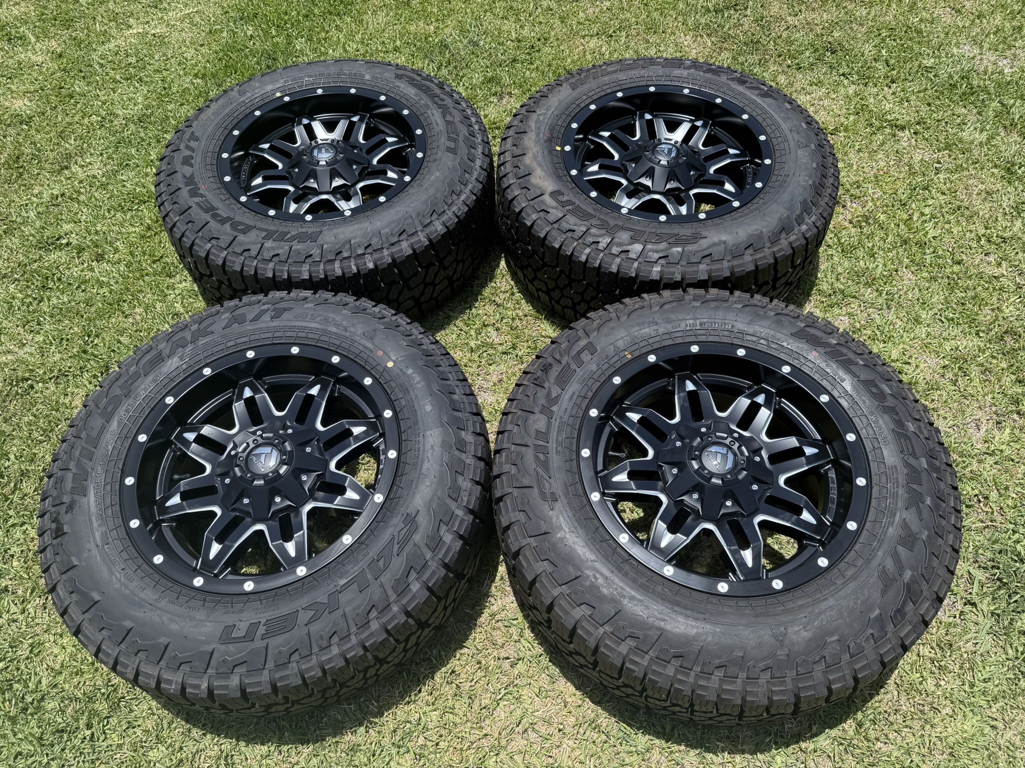 (4) 18” Fuel Wheels 265/70R18 Falken Wildpeak Tires - $2600