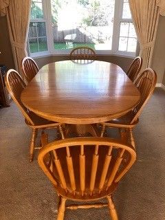 S. Berg & Bros. Handmade White Oak Table and six Chairs