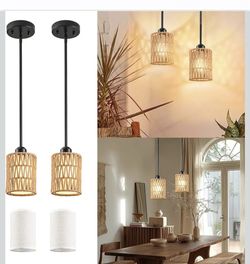 Pendant Light, 6 Inch 2-in-1 Boho Hanging Fixture
