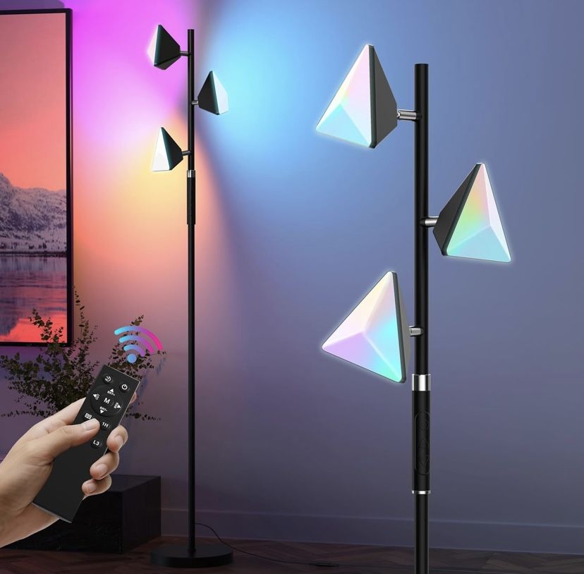 Tree Floor Lamp for Living Room, Stepless Dimmable Tall Standing Lamp - BLACK (CMT)