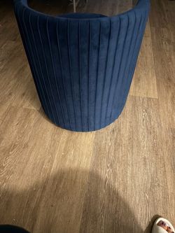 Navy Blue Velvet Pleated Accent Chair