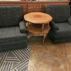 2 Vintage Black Armchairs