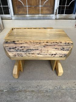 Handcrafted Wood Step Stool, Love Edge Top