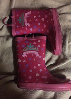 Big kids size 3 Princess 👸 Pink Rain Boots