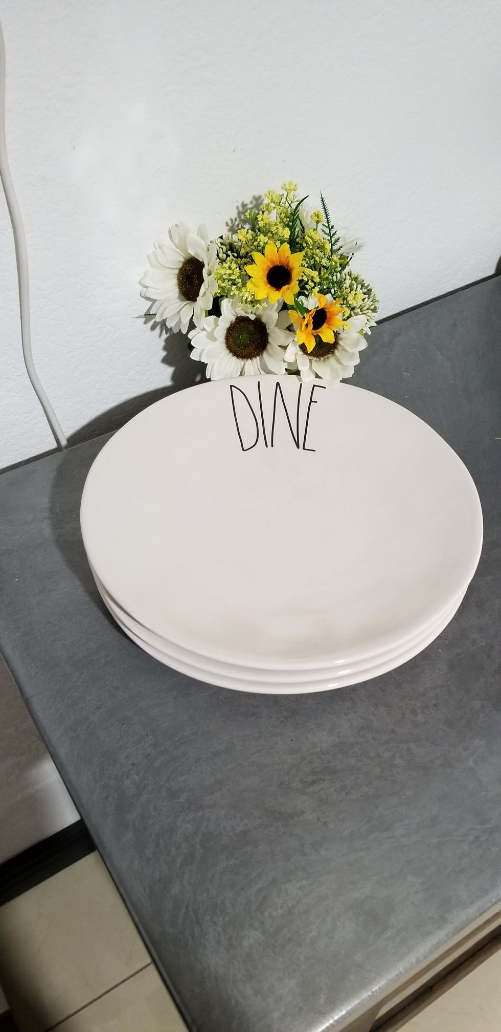 Rae Dunn DINE dinner plates / farmhouse decor kitchen home