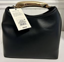 A New Day Black Handbag w/Gold Handle