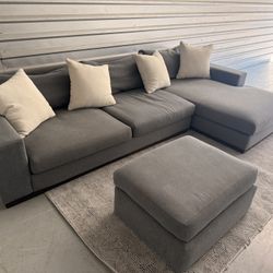 Joybird Brand Sectional Couch + Ottoman 